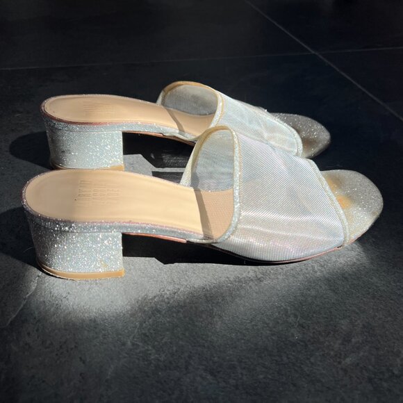 GUC Maryam Nassir Zadeh Mnz Sophie Slides, Mules 36.5, Silver Glitter - Picture 2 of 16